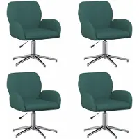 vidaXL Draaibureau stoelen 4 st 54 x 58 x 90 cm Donkergroen Stof
