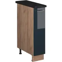 Vicco Apotheekkast Fame-Line Donkerblauw hoogglans/Goudkleurig Eiken 20 cm, WB Antraciet, Model 62129