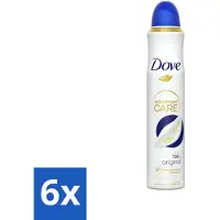 Dove 6 x - Deodorant - Spray Advanced Care - Frisse en langdurige bescherming - 200 ml - Anti-Transpirant Spray - Anti-Transpirant Spray - Anti-Transpirant - Zweetvermindering - Geurvermindering