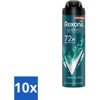 Rexona 10 x Men - Deodorant Spray - Advanced Protection - Marine Fresh - Anti-Transpirant & Perspirant - 150ml - Deodorant Spray - Anti-transpirant - Zweetbestendig - Marine Geur - 48 Uur Bescherming