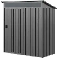 PRIMEYARD Tuinschuur metalen 160x80x200 cm tuinhuis grijs