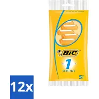 BIC – Scheermesjes – Voor de gevoelige huid – Enkele scheermesjes – Wegwerpscheermesjes – 5 scheermesjes – Voordeelverpakking – 12 stuks