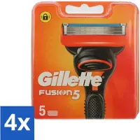 Gillette 4 x - Fusion 5 - Navulscheermesjes - 5 Navulmesjes - Scheermesjes - Fusion 5 - Glad Scheerresultaat - Scheermes - Scheerapparaat