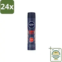 Nivea MEN – Anti-transpirant spray – Dry Impact – 200 ml - Voordeelverpakking - 24 stuks - 72u bescherming - Zweetvorming