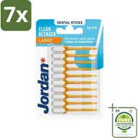 Jordan 7 x Sticks Clean Between Large 40 stuks per verpakking - Grootverpakking - Tandplak Verwijderen - Tandenstoker - Mondhygiëne - Tandvlees Stimuleren - Tanden Reinigen