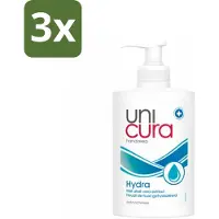 Unicura 3 x Vloeibare Handzeep Hydra 250 ml - Handzeep - Hydra - Antibacterie - Hydratatie - Natuurlijke Handzeep