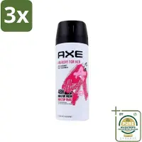 Axe 3 x - Deodorant Bodyspray - 48hrs Non Stop Fresh - Anarchy For Her - Rose & Bergamot - 150 ml - Grootverpakking - Anarchy For Her - Deodorant - Bodyspray - 48h Fresh - Rose & Bergamot