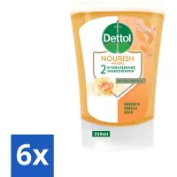 Dettol 6 x No-Touch Handzeep Refill Extra Care Honey & Sheabutter 250 ml - Handzeep - Antibacterieel - No-Touch - Honing - Galamboter