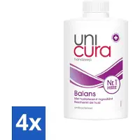 Unicura 4 x – Vloeibare Zeep Navulling – Balans – 250 ml - Handzeep - Antibacterieel - Handhygiëne - Hand Reinigen - Zeep Dispense