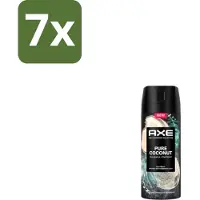 Axe 7 x – Deodorant Spray – Pure Coconut – 150 ml - Deodorant Spray - Kokosgeur - Frisheid - Transpiratiegeur - Mannelijke Deodorant