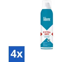 Odorex 4 x – Anti-transpirant spray – Extra Dry Regular – 150 ml - Antitranspirant - Deospray - Extra Droog - Transpiratie - Zweetgeur