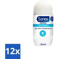 Sanex 12 x – Deo Roll-on – Dermo Tolerance – 50 ml - Gevoelige Huid - Allergie - Huidverdraagzaamheid - Hypoallergen - Deodorant