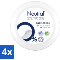 Neutral 4 x Bodycrème Parfumvrije 250 ml - Gevoelige Huid - Body Cream - 0% Parfum - 0% Kleurstof - Hydraterende Crème