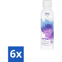 Dove 6 x – Douche- & Scheerschuim – Bath Therapy Renew – 200 ml - Douche En Scheerschuim - Huidvernieuwing - Pro-peptide - Hydratatie - Luxe Douche