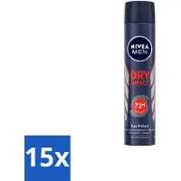 Nivea 15 x MEN – Anti-transpirant spray – Dry Impact – 200 ml - Koffie - Koffiezetapparaat - Koffiezetapparaat Met Automatische Functie
