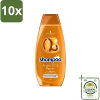 Schwarzkopf 10 x - Shampoo Argan Oil & Repair - Voedt & Versterkt - 400 ml - Grootverpakking - Arganolie - Droog Haar - Beschadigd Haar - Haarverzorging - Haarversterking