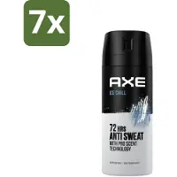 Axe 7 x - Deodorant Spray - 72hrs Anti Sweat - Ice Chill - 150 ml - Anti-sweat Spray - Zweetvermindering - Ijskoude Citroen - Muntgeur - 72 Uur Bescherming