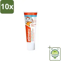 Elmex 10 x Gel-Tandpasta Peuter (0-5 Jaar) 75 ml - Grootverpakking - Tandpasta Voor Peuters - Anti Cariës Tandpasta - Aminfluoride Tandpasta - Remineralisatie Tandpasta - Tandpasta Voor Melktanden