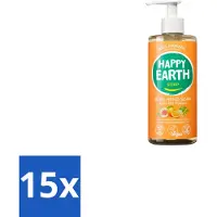 Happy Earth 15 x – Handzeep – 100% Natuurlijk Rose Petitgrain – 300 ml - Natuurlijke Handzeep - Vegan Handzeep - Rose Petitgrain Handzeep - Antibacterieel Handzeep - Geurige Handzeep