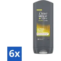 Dove 6 x - Douchegel - Men+ Care Active Fresh - Verfrissend en langdurige bescherming - 400 ml - Douchegel - Frisse Geur - Actieve Mannen - Energie - Huid Reinigen