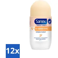 Sanex 12 x – Deodorant Roller – Dermo Sensitive – 53 ml - Gevoelige Huid - Anti-transpirant - Zweet - Geur - Okselhuid