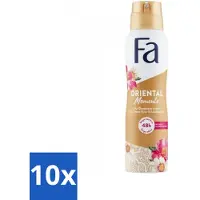 Fa Pflege 10 x - Oriental Moments - Deodorant Spray - Woestijnroos & Sandelhout - 150 ml - Deodorant Spray - Anti-vlekken - Huidbescherming - Geur - Woestijnroos