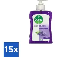 Dettol 15 x Handzeep Verzachtend Lavendel 250 ml - Handwas - Handhygiëne - Antibacteriële Handzeep - Handen Verzorgen - Huid Verzorging