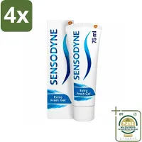 Sensodyne - Tandpasta - Extra Fresh Gel - Voor Gevoelige Tanden - 75 ml - Voordeelverpakking - 4 stuks - Frisse mond - Tandplak