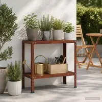 vidaXL Planttafel 80 x 40 x 80 cm weervast staal Roestkleurig