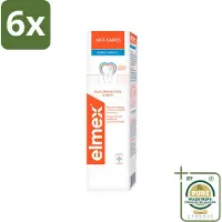 Elmex Tandpasta Anti-Cariës Gentle White 75 ml - Voordeelverpakking - 6 stuks - Tandpasta anti cariës - Remineralisatie