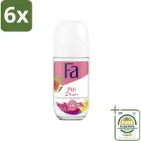 Fa - Deodorant Roller - Fiji Dream - Watermeloen & Ylang Ylang - 48 uur Bescherming - 50 ml - Voordeelverpakking - 6 stuks - Watermeloen geur - Ylang ylang geur