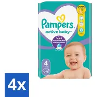 Pampers – Luiers – Active Baby Maat 4 – 46 Luiers - Voordeelverpakking - 4 stuks