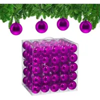 Famanu – Set van 100 kerstballen van kunststof, glanzend, Ø 6 cm, onbreekbaar, paars, ideaal voor kerstdecoratie