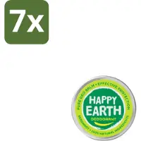 Happy Earth – Deodorant Balm – 100% Natuurlijk Bergamot – 45 g - Bulkverpakking - 7 stuks
