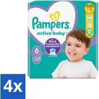 Pampers Active Baby Luiers Maat 6 (13-18 kg) 32 stuks per verpakking - Voordeelverpakking - 4 stuks