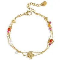 Yehwang Bedelarmband met ster en bloemcharms - Verkleurt niet - Cadeau - Goudlief.nl