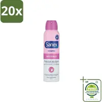 Sanex 20 x – Deodorant Spray – Dermo Invisible – 150 ml - Grootverpakking - Onzezichtbare Deodorant - Deodorant Spray - Transpiratieregulatie - Huidbescherming - Strepenvoorkomend