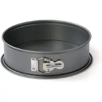 Famanu – Gourmet springvorm van 20 cm, ronde bakvorm met platte bodem, antiaanbaklaag en lekvrij ontwerp, hittebestendig tot 230 °C, grijs