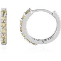 Cavill - 925 Sterling Zilver Oorbellen met 0,41 Ct Braziliaanse Ronde Scapoliet - Platina Verguld - Elegante Gele Edelsteen Sieraden