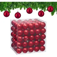 Famanu – Set van 100 kerstballen van kunststof, glanzend, Ø 6 cm, onbreekbaar, decoratie voor de feestdagen