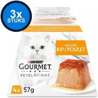 Gourmet 3x - Revelations Mousse Kip - Kattenvoer Natvoer - 4x57g