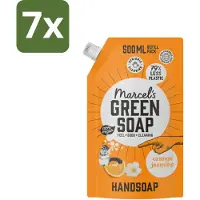 Marcel's Green Soap 7 x Marcel’s Green Soap – Handzeep Navulling – Sinaasappel & Jasmijn – 500 ml - Kabel - Kabels - Kabelsysteem - Kabelsysteem