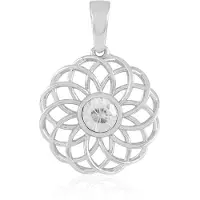 Cavill - Zilveren Hanger 925 Sterlingzilver met Platina Coating - Ronde Cambodjaanse Zirkoon 0,675 ct - Elegante Fijne Sieraden voor Avondkleding