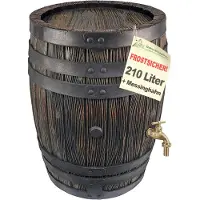 Famanu – Regenton van 210 liter met messing kranen, eiken vat, ideaal als waterreservoir voor de tuin