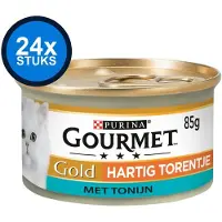Gourmet 24x - Gold Hartig Torentje Tonijn - Kattenvoer Natvoer - 85 g