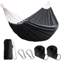 Famanu – Outdoor katoenen hangmat, 210 x 150 cm, draagvermogen tot 200 kg, inclusief draagtas, voor patio, tuin en tuin, lichtgroen