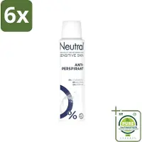 Neutral - Deodorant Spray - Anti-perspirant - Gevoelige Huid - 0% Kleurstof, Parfum & Alcohol - 150 ml - Voordeelverpakking - 6 stuks - anti-transpirant - 0% parfum