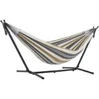 Famanu – Katoenen hangmat met standaard, 250 cm, Desert Moon kleur, perfect voor ontspanning