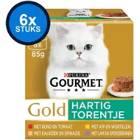 Gourmet 6x Gold - Hartig Torentje Mix Multipack - Kattenvoer - 8x85g