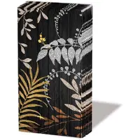 Ambiente Zakdoeken Luxury Leaves Black - - 21x21 cm